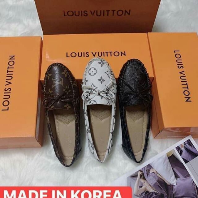 Louis Vuitton Brown Black Leather Oxford Loafers Size 36