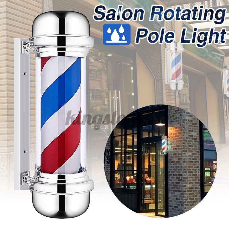 Barber Shop Pole Red White Blue Rotating Light Stripes Sign Hair Salon ...