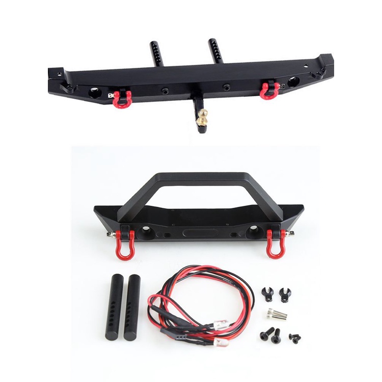 TRX4 SCX10 Metal Front Rear Bumper With Light Universal For 1/10 RC ...