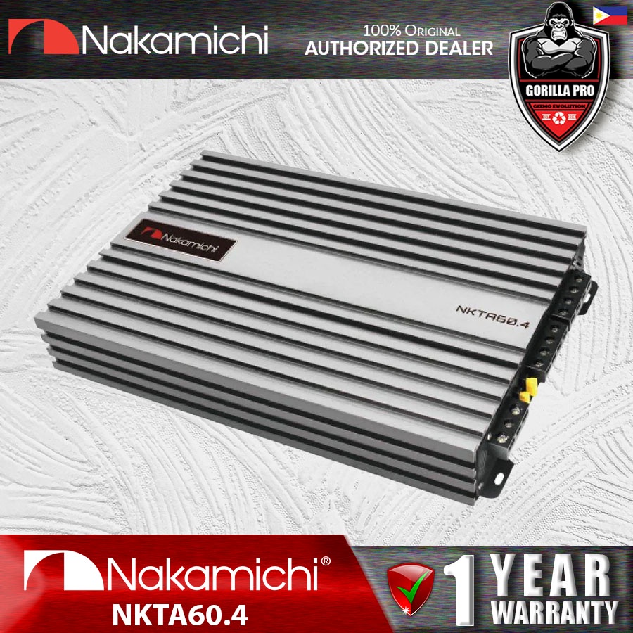 NAKAMICHI Car Amplifier NKTA 60.4 1500 watts Bridgeable 4 Channel High