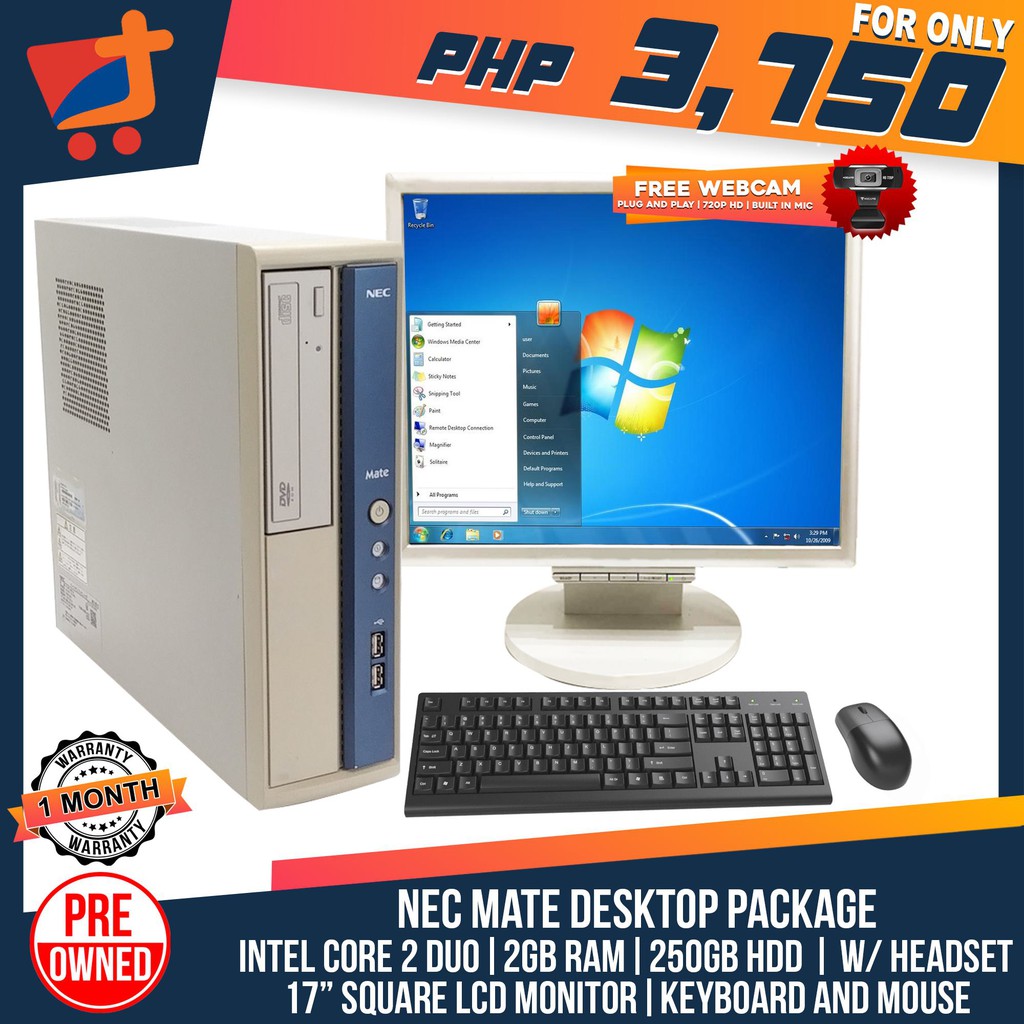 Nec Mate Desktop Package | Intel Core 2 Duo , 2GB RAM , 250GB HDD , 17