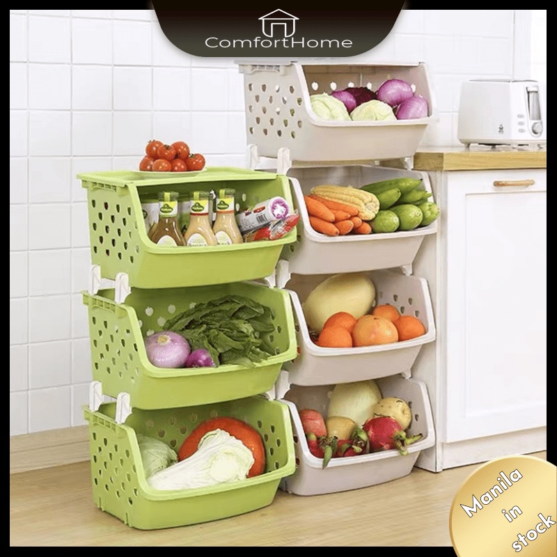 B33 COD Stackable kitchen shelves Kitchen Storage Shelf Multifunctional ...