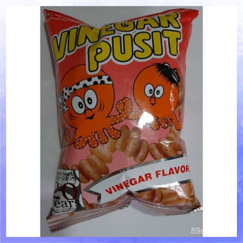 2 PCS Vinegar Pusit Original Flavor Snacks Sour Crackers 5+2 g each