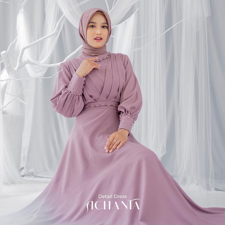 Achanta Dress Wedding Gown Dress Bridesmaid Party Muslim Women Pregnant ...