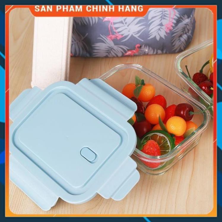 GENUINE - Glass rice box, rectangular glass box for food, office heat ...