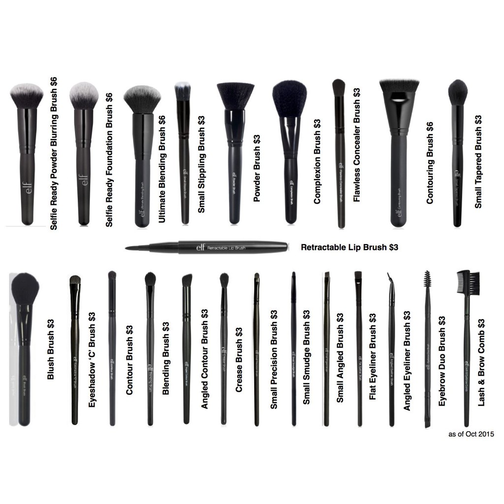 Elf Face and Eye Assorted Complexion Makeup Brushes Putty Brush Buffing