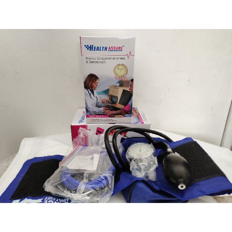Blood Pressure Aneroid Sphygmomanometer & Stethoscope (Health Assure ...