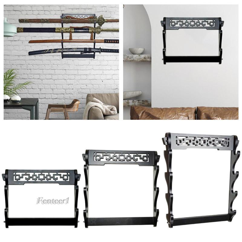 2/3/4 Tier Holder Wall Mounted Samurai Stand Display Katana Flute Rack ...