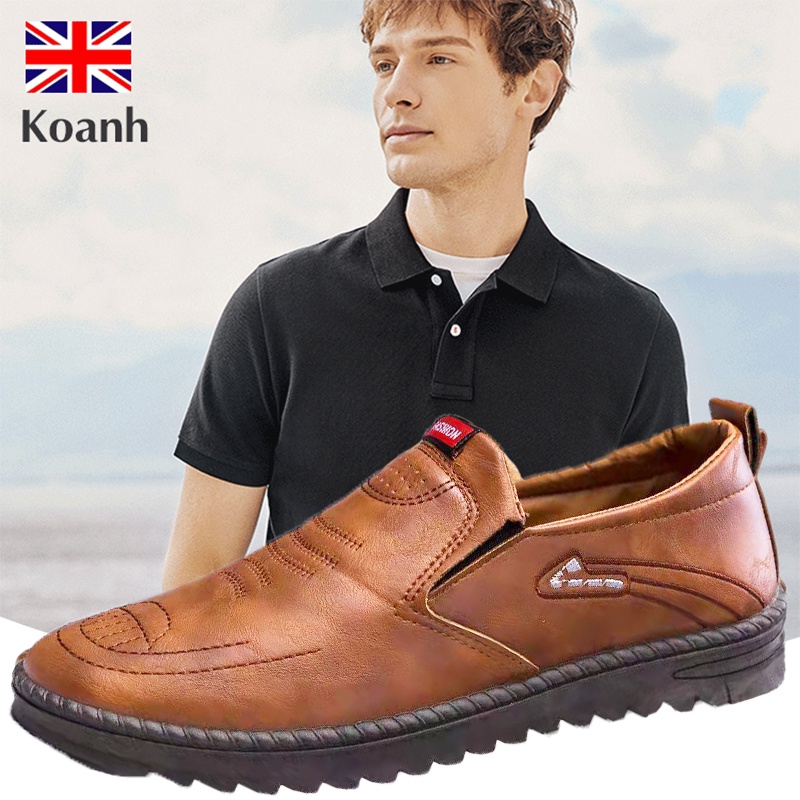 Handmade Casual Leather Shoes for Men Breathable Non-Slip Rubber Sole Soft  Leather Shoes