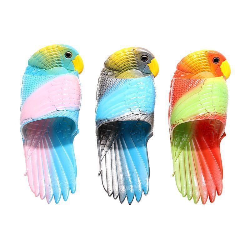 Creative slippers Creative personality parrot slippers female summer parent child children cute bathing home outing beach bird Shopee Philippines