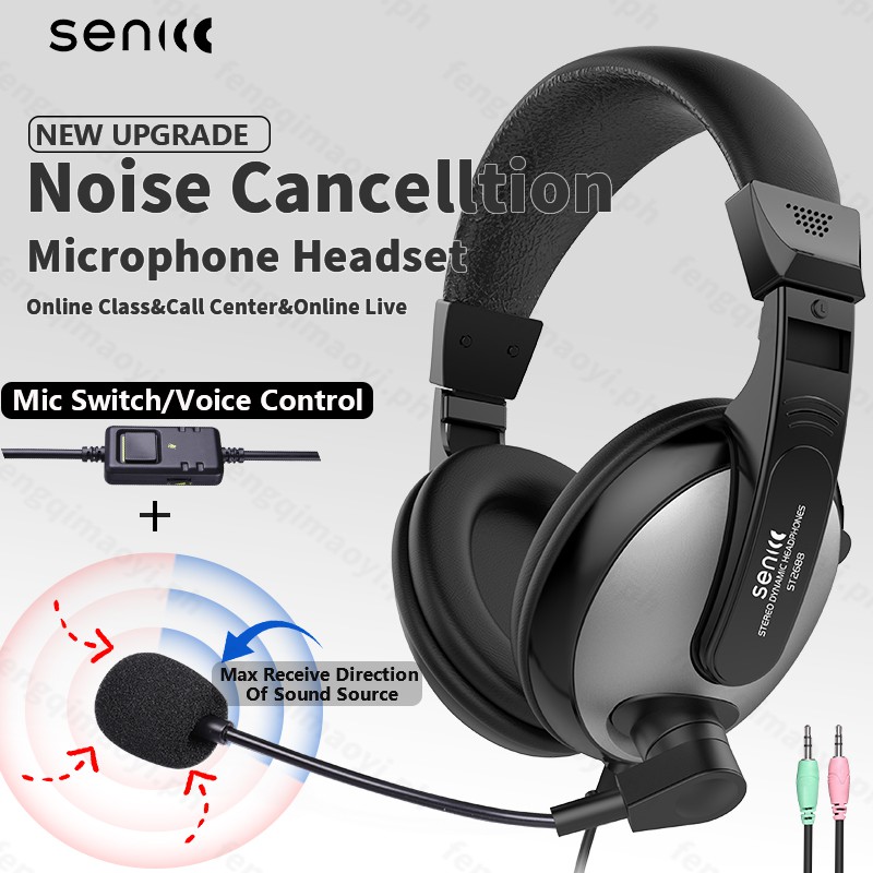 Headset with noise cancelling microphone hot sale