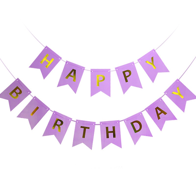 BTS Purple Theme Happy Birthday Banner Party set Star aluminum Film ...