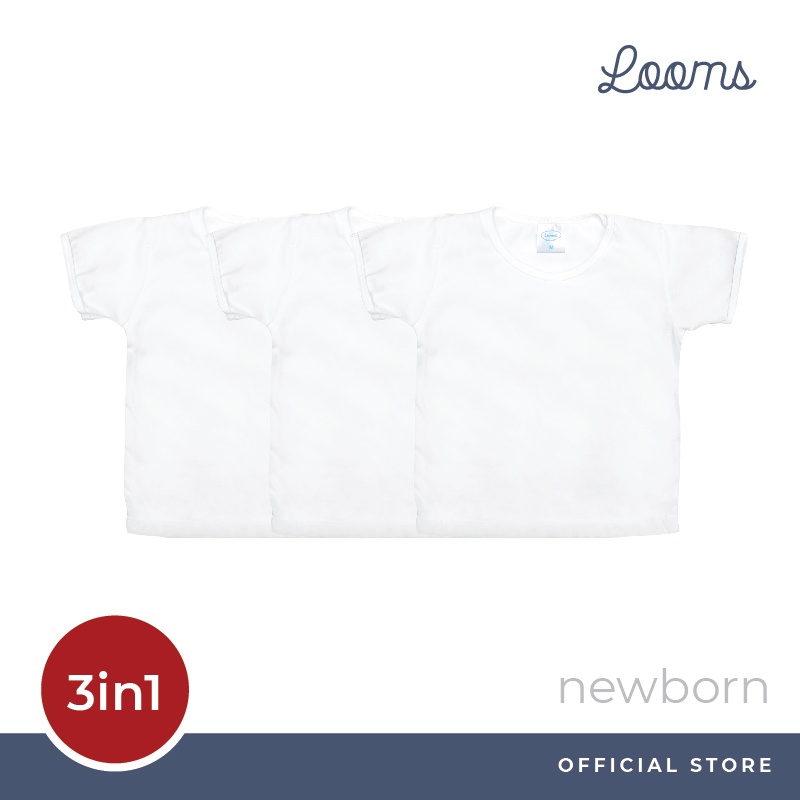 Looms Newborn Baby 0 6 Months 3 In 1 Basic Plain White T Shirt 3 Pcs. Pack Shopee Philippines