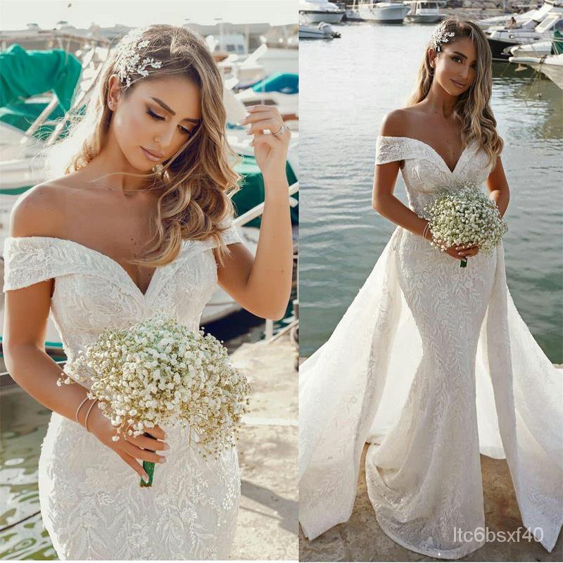 Mermaid detachable hotsell wedding dresses