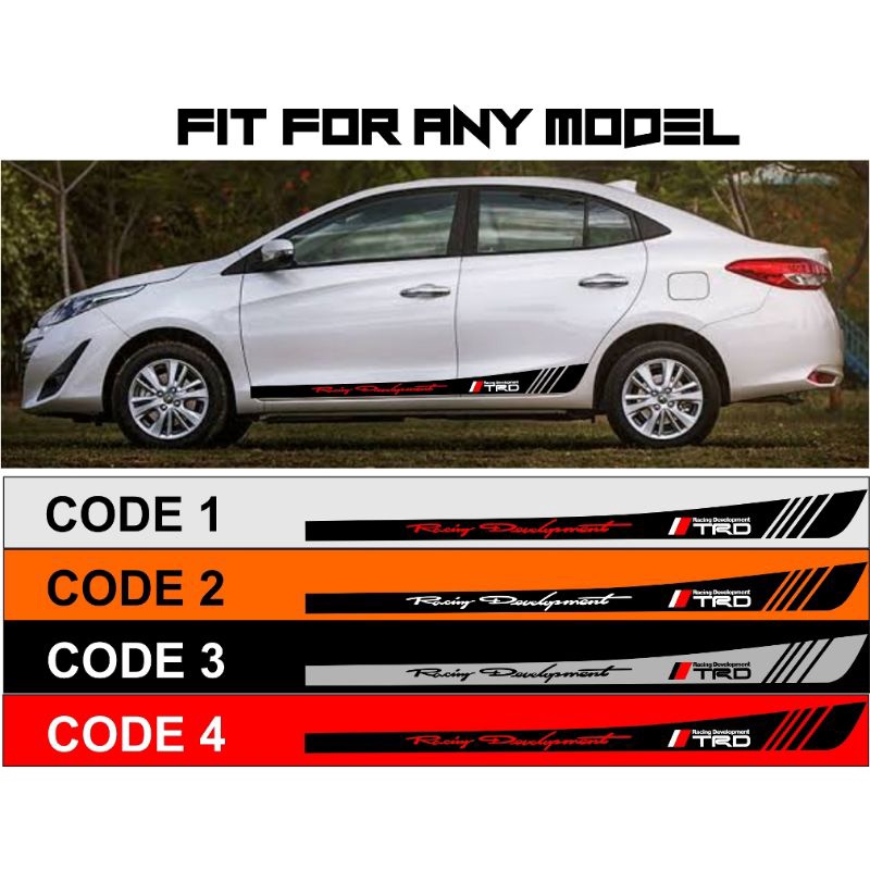 toyota vios side door sticker design 2pcs for any model Shopee