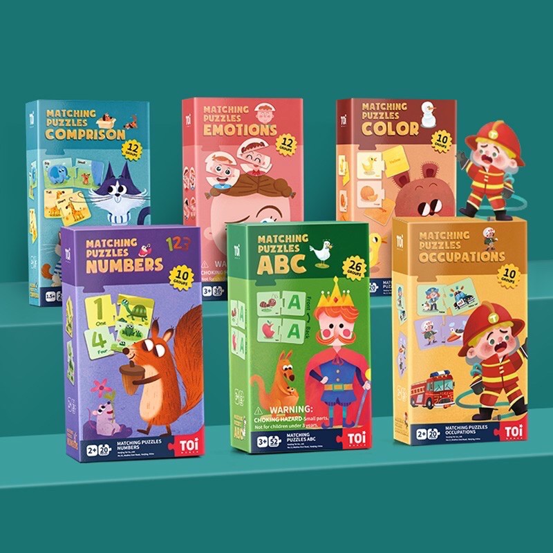 Toi Matching Puzzle Card Number ABC Summary Color Occupation Emotion ...