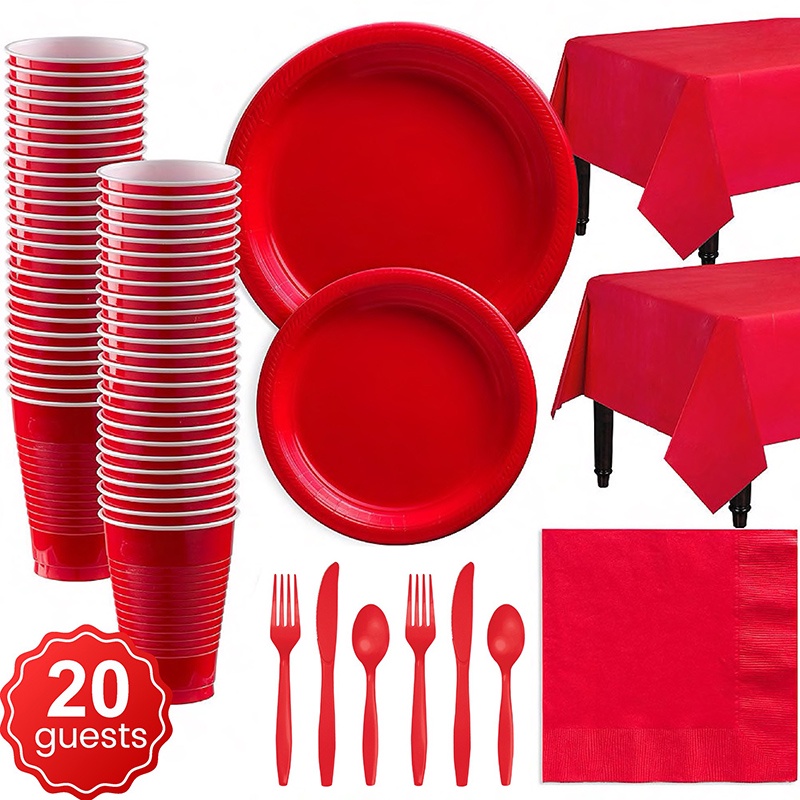 Bulk plastic disposable plates solid color