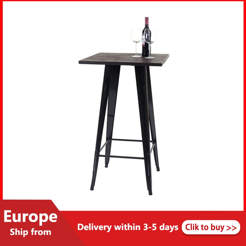 High Dining Table Industrial Style Wrought Iron Bar And Kitchen Table Furniture High Wooden