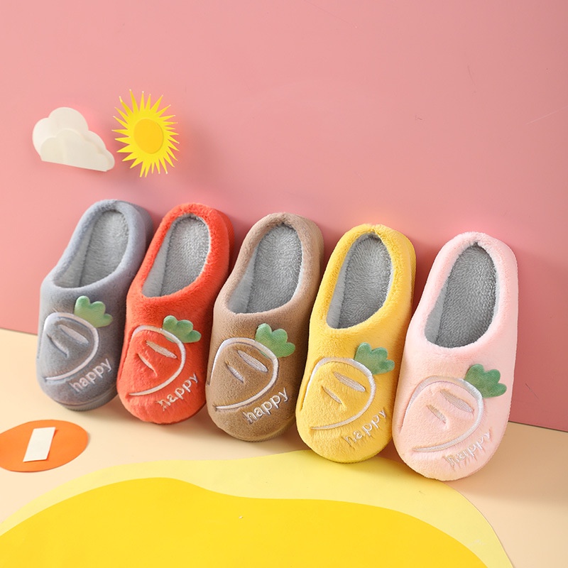 Carrot cotton children's thick-soled bag home warmth, tendon bottom ...