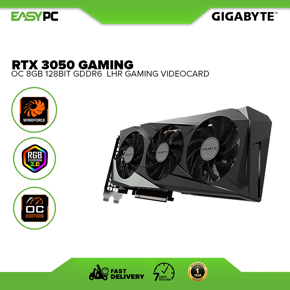 Gigabyte Rtx 3050 Gaming OC GV-N3050GAMING-OC-8GD 8gb 128bit GDdr6 ...