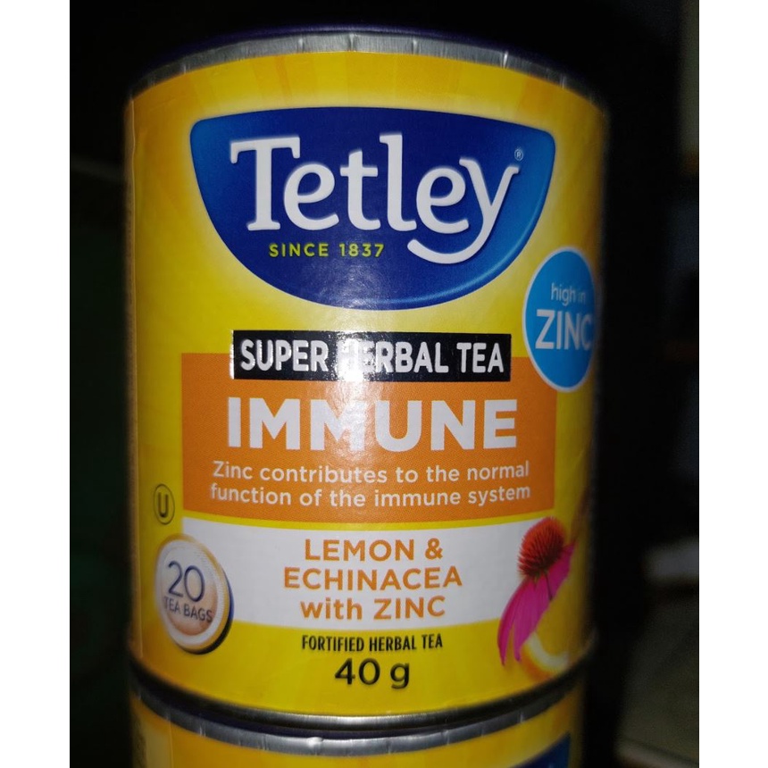 Tetley Super Herbal Tea Immune Lemon and Echinacea with Zinc (20 Tea