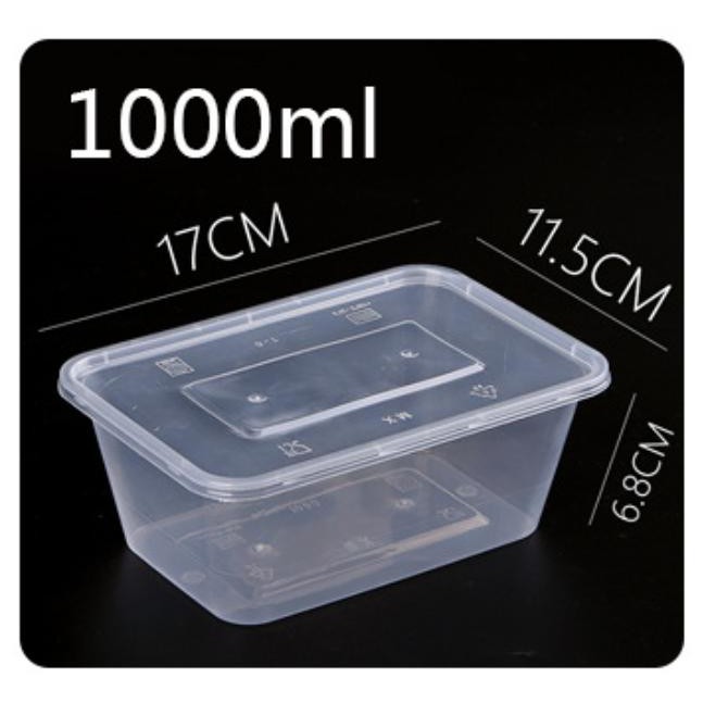 (300pcs) RECTANGLE MICROWAVABLE FOOD CONTAINER DISPOSABLE PLASTIC TUB ...