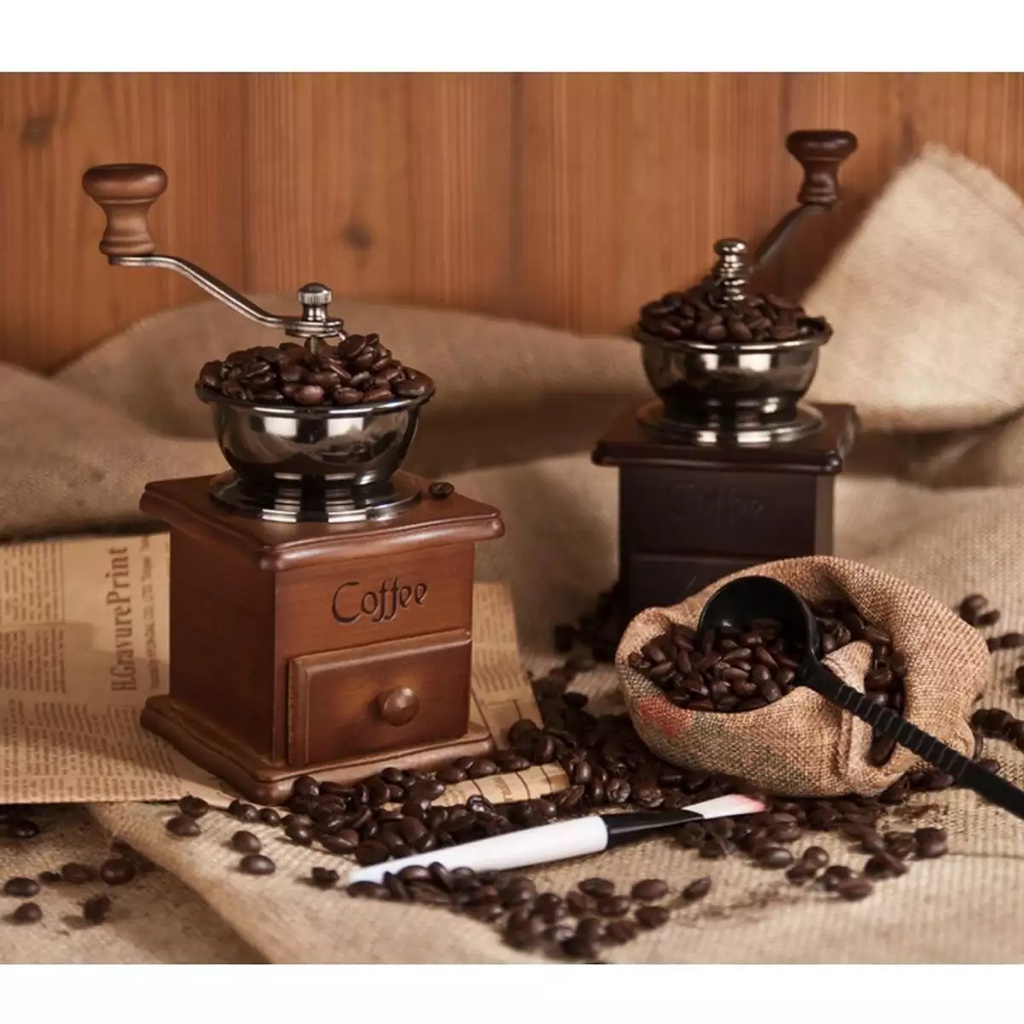 Vintage Wooden Coffee Grinder (Manual) Shopee Philippines