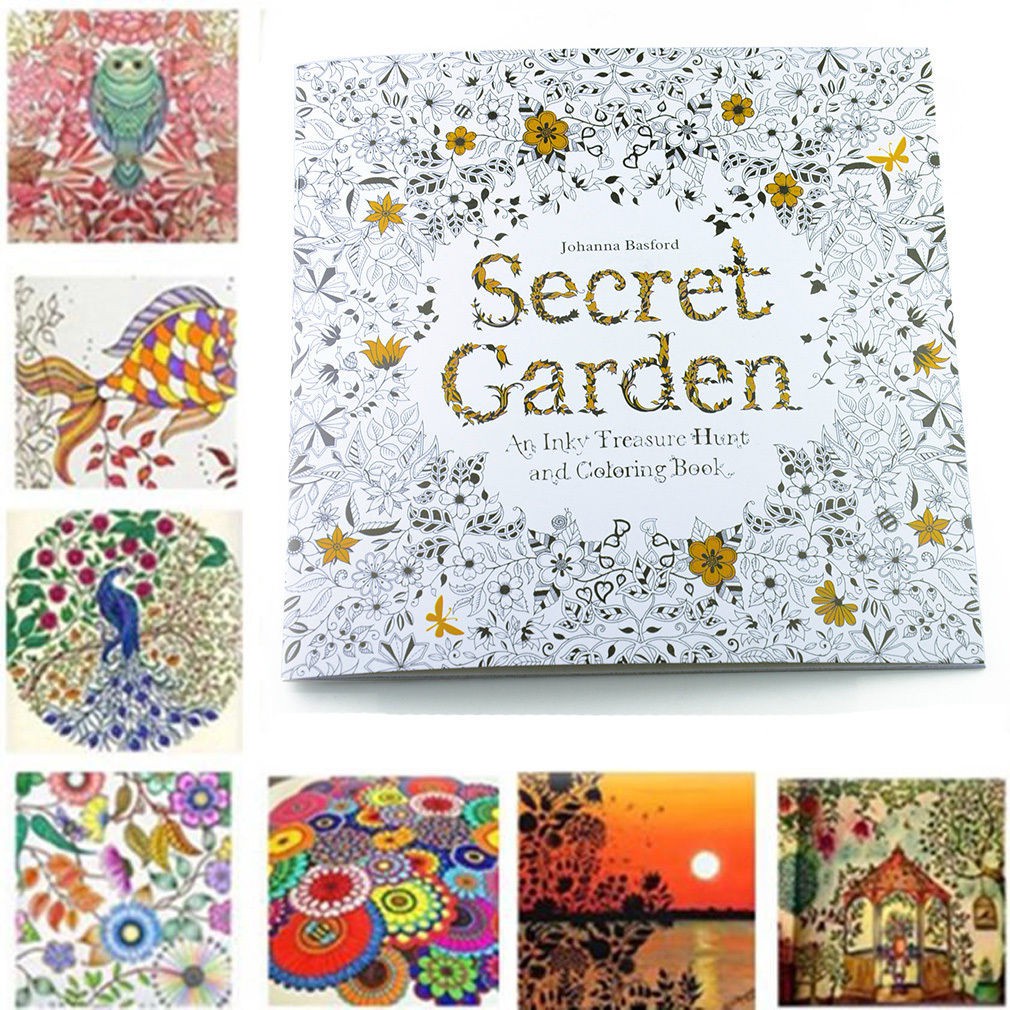 English Adult Secret Garden An Inky Treasure Hunt Coloring Painting ...