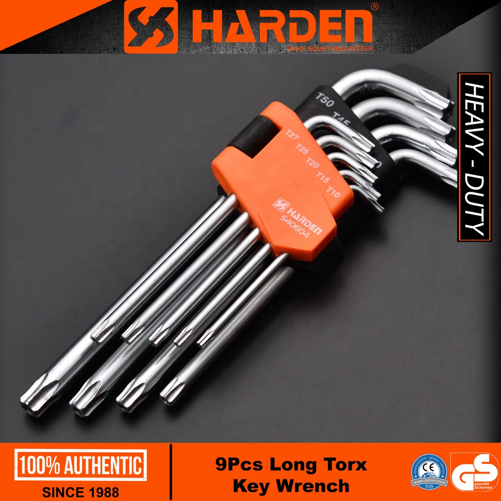 Harden 540604 9Pcs Long Torx Key Wrench Set (Professional) | Shopee ...