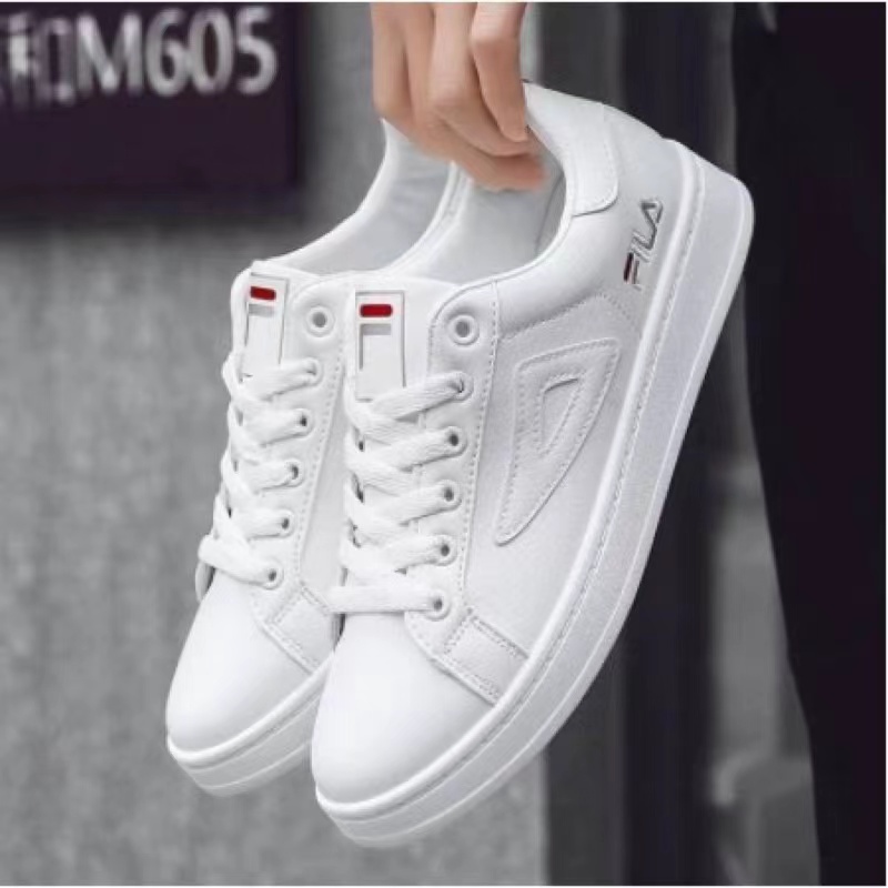 FILA Shoes for uni Korean inspired low cut leather Shoes white shoes for  unisex#136