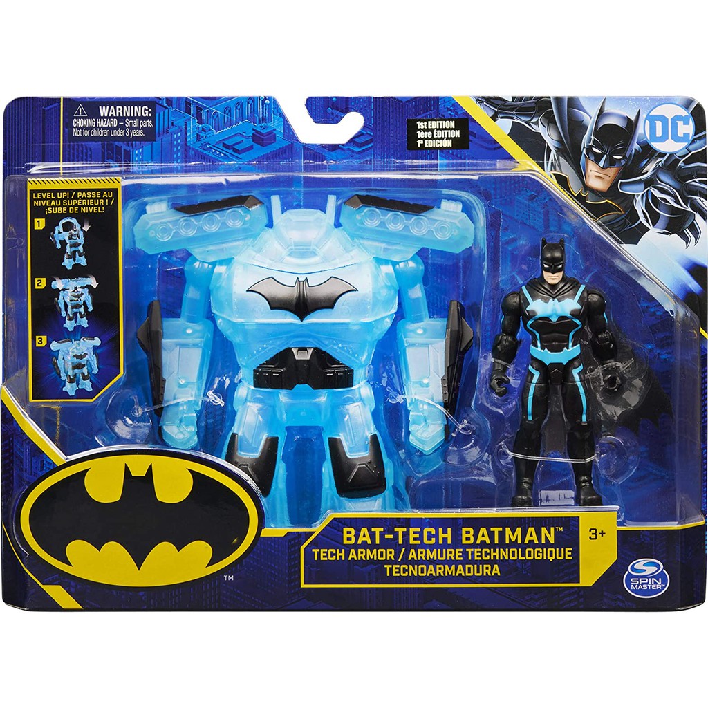 DC Comics Batman Bat-Tech 4-inch Deluxe Action Figure with Transforming  Tech Armor spin master