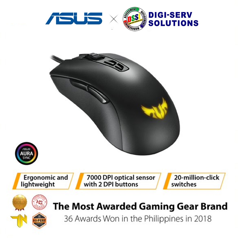 Asus Tuf Gaming M3 Ergonomic Wired Rgb Gaming Mouse With 7000 Dpi Sensor Lightweight Build