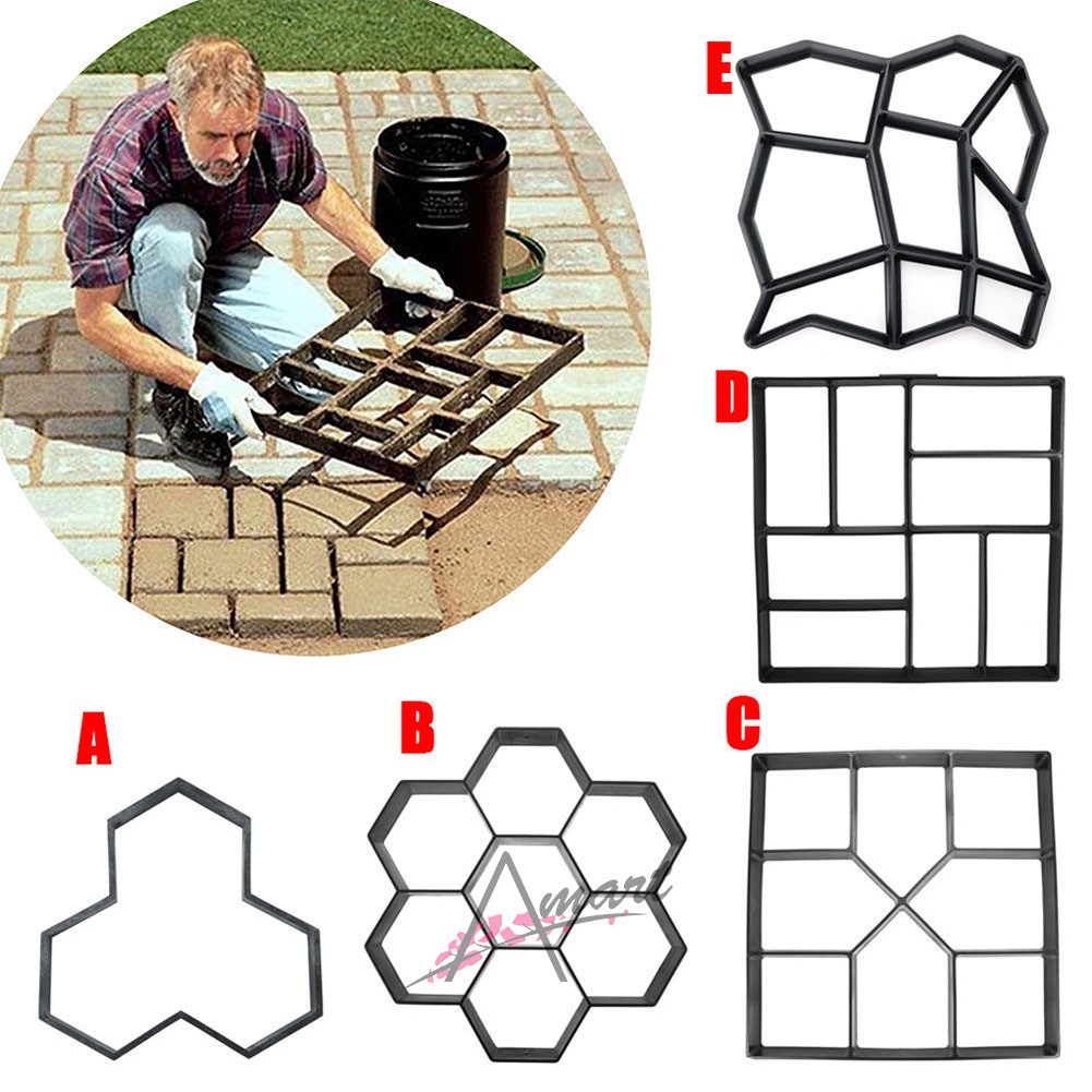 Garden DIY Plastic Path Maker Pavement Model Concrete Stepping Stone ...