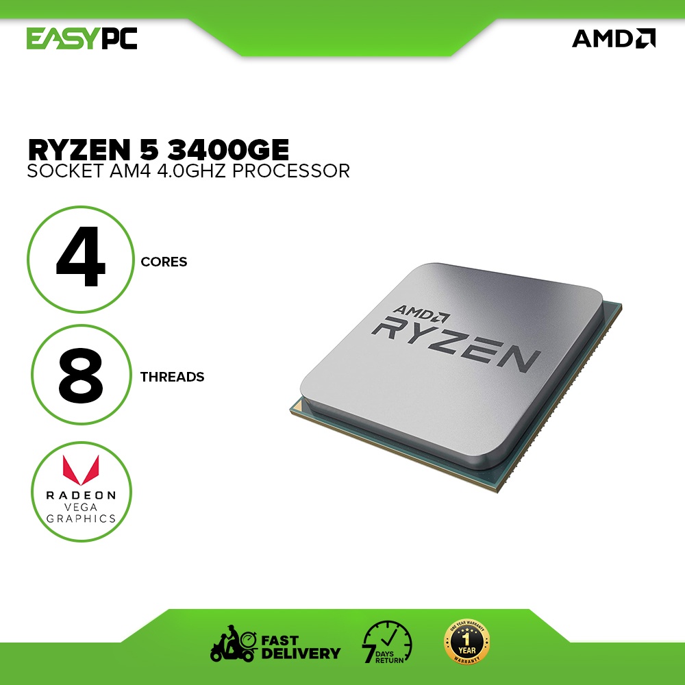 AMD Ryzen 5 3400GE Socket Am4 4.0ghz Processor TTP, Brand New ryzen5 ...
