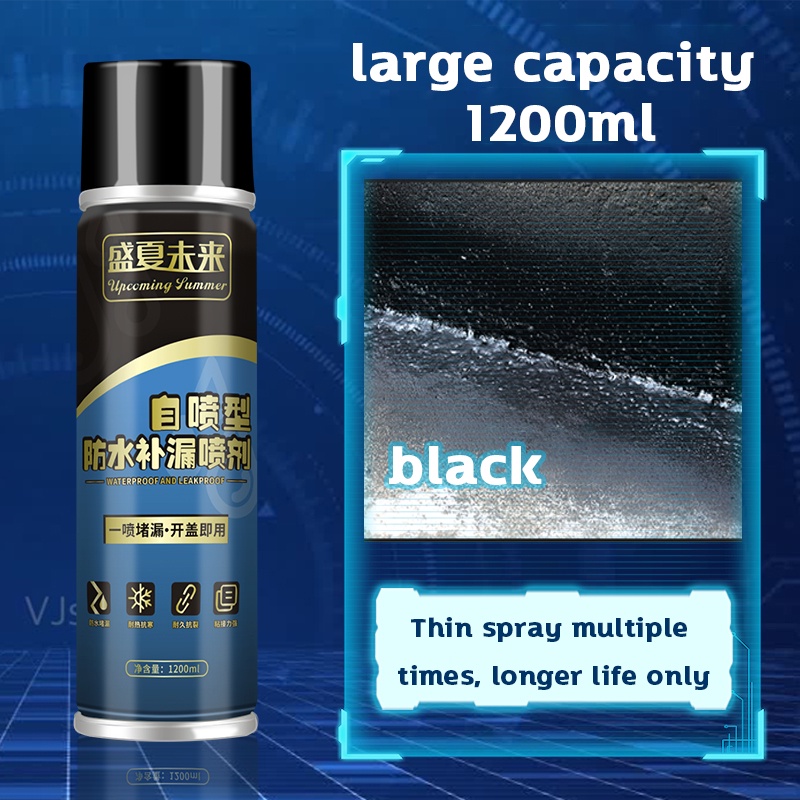Waterproof Spray 1200ml Quick Seal Flexible Rubber Coating Applicable