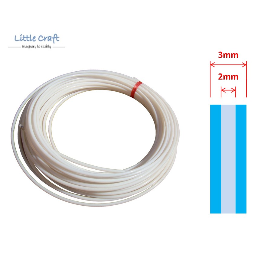 Tubo In PTFE Per Stampante 3D 3 Metri | 3mm ID X 5mm OD | Teflon Trasparente Per Bowden, Alta Temperatura