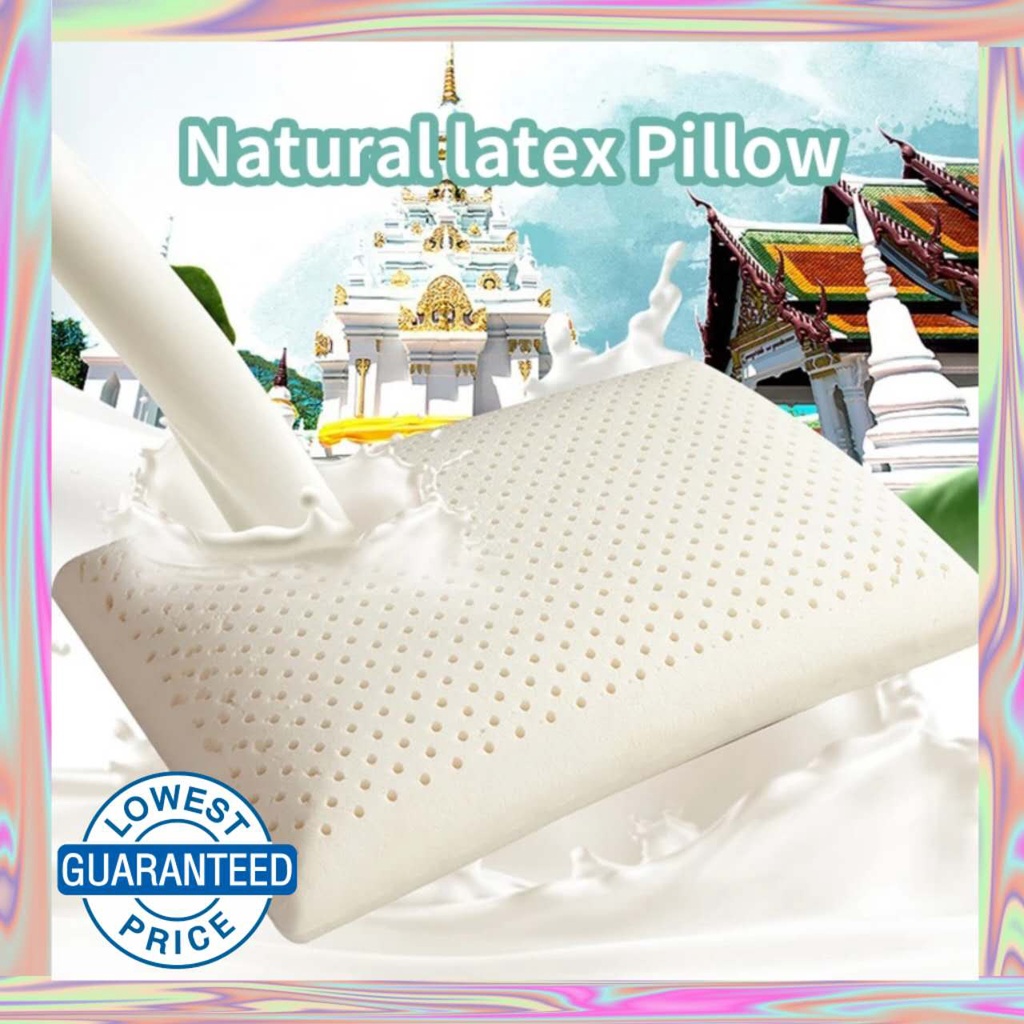Massaging Natural Thailand Ventilated Latex Foam Pillow / Removable