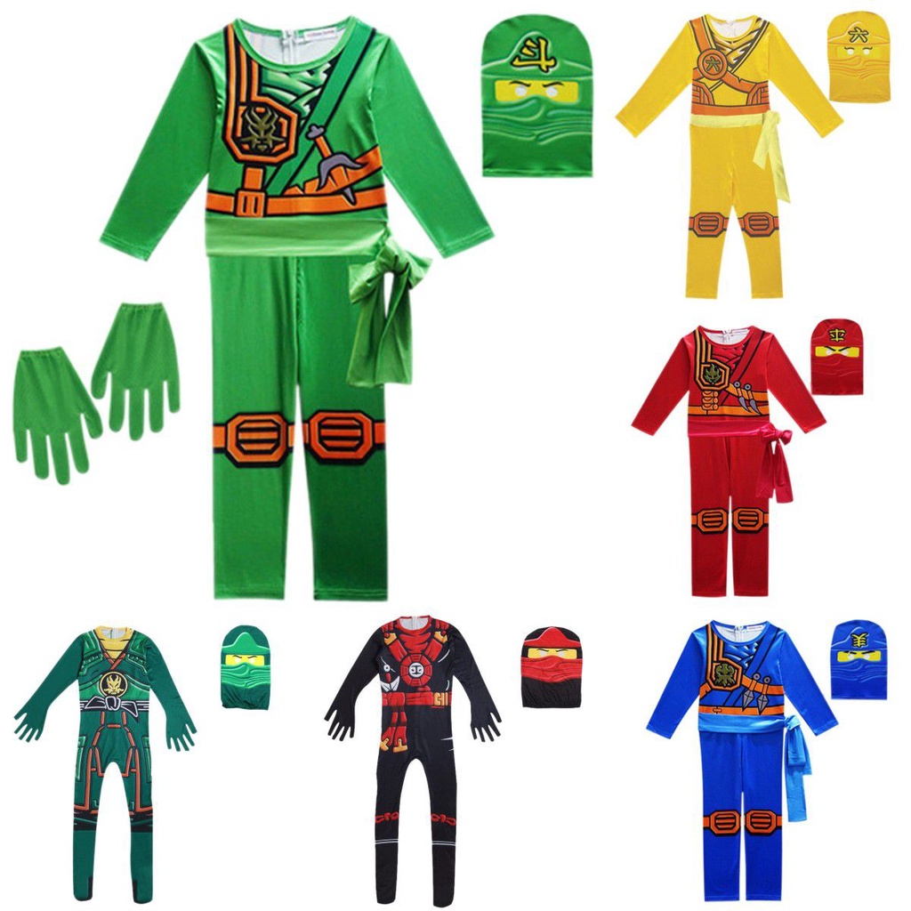 Perfect Halloween Party Kids Costume Ninjago Kai Jay Cosplay Jumpsuit ...