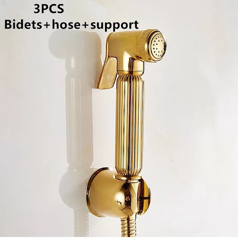 Biggers Luxury Goldplated Color Copper Handheld Toilet Bidets Shower
