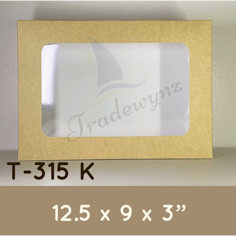 Large Cupcake Box 12.5x9x3" w/ Window Made for 12x8x2 Foil Trays 12