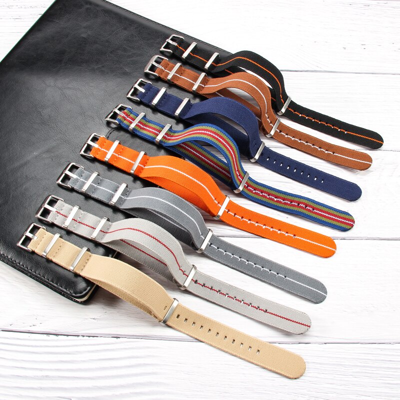 NATO Nylon Watch Band Stretch Strap 18mm 20mm 22mm Parachute
