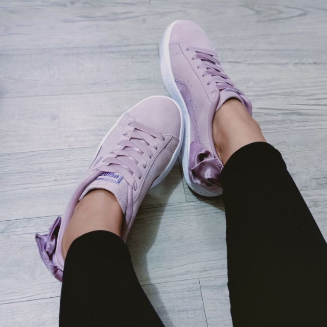 Puma purple 2024 ribbon shoes