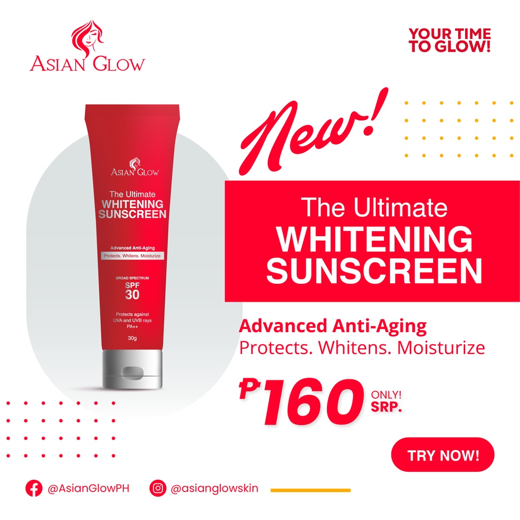 Asian Glow The Ultimate Whitening Sunscreen SPF30 30g Shopee