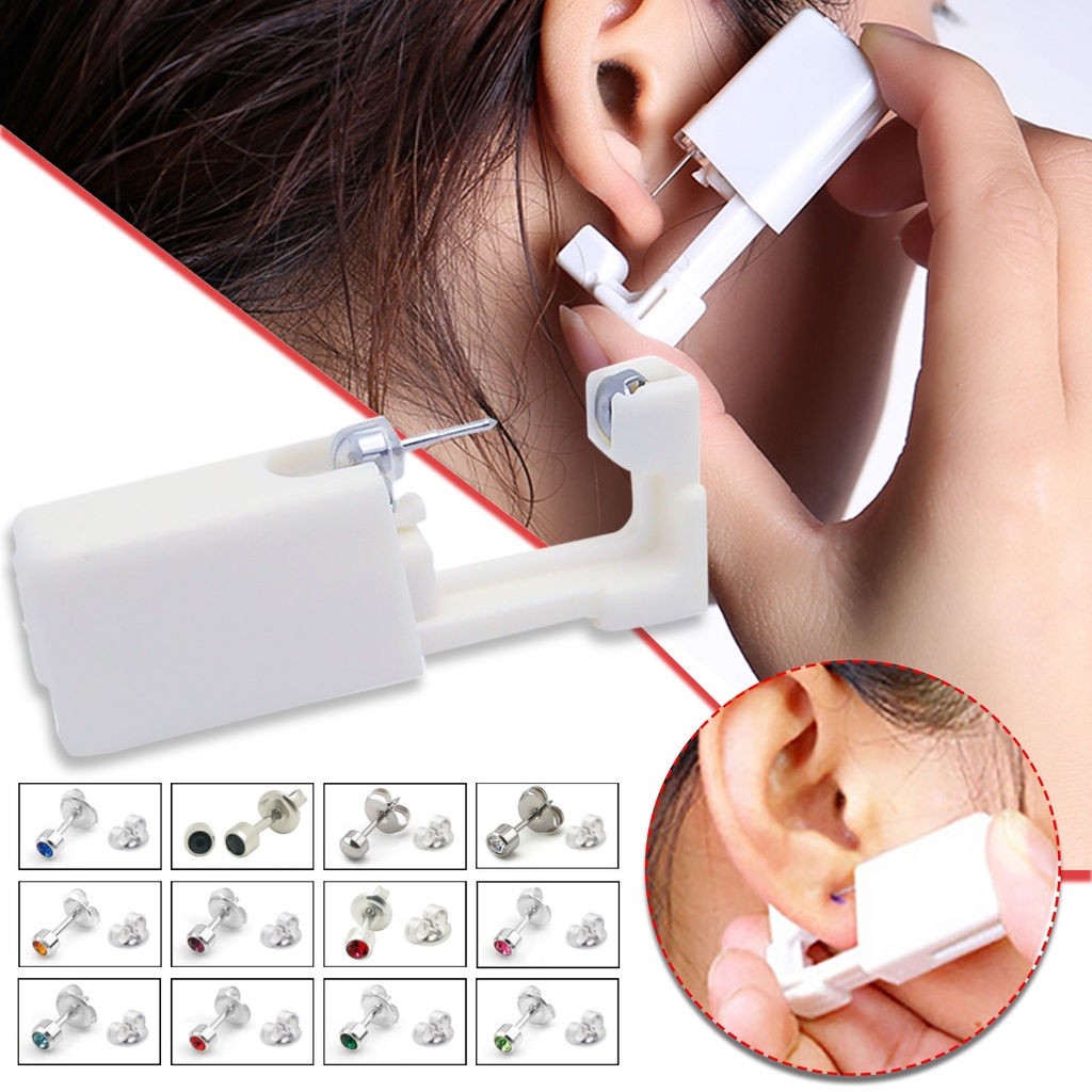 1PC Disposable Ear Stud Piercing Tool Self Ear Hole Piercer Single Use