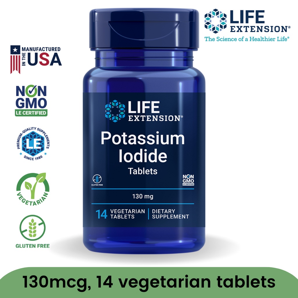Life Extension Potassium Iodide Tablets 130 mg, 14 Tablets Shopee