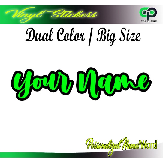 Personalized Name / Word/s DUAL COLOR BIG SIZE (PM US) Waterproof ...