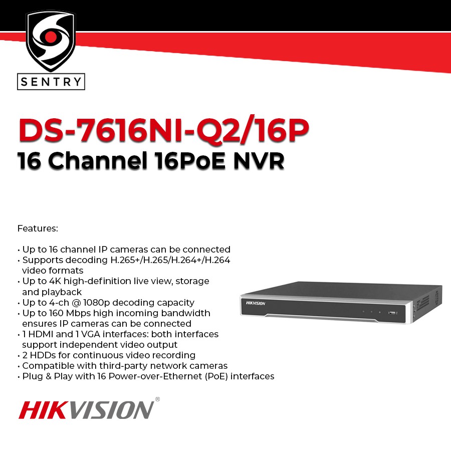 16 ch nvr hikvision