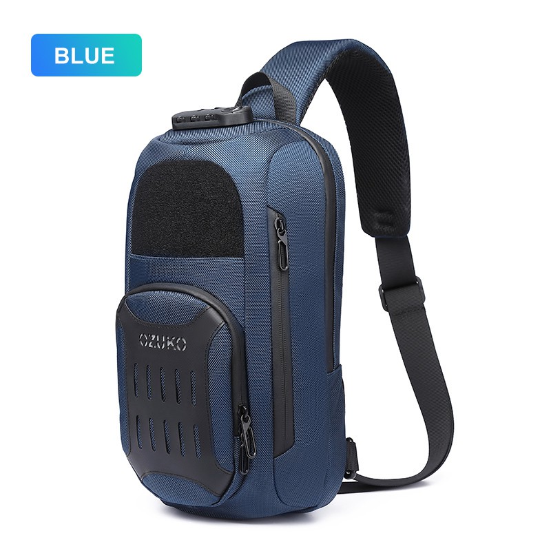 OZUKO Fashion Men Waterproof Sling Bag Anti Theft Shoulder Messenger ...