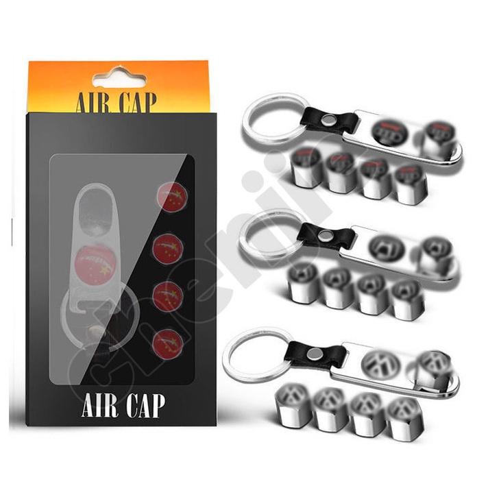 high quality RALLIART Logo 4pcs With keychain Wheel tire valve cap/tyre