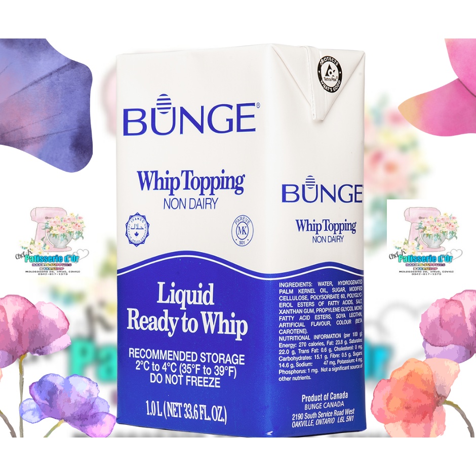 Bunge Non Dairy Whipping Cream 1L Shopee Philippines